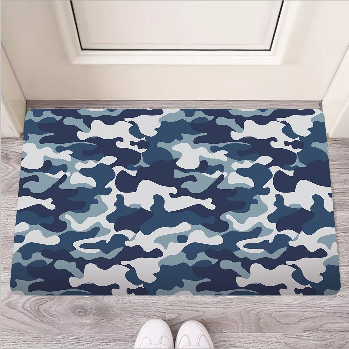 Blue Navy Camo Print Door Mat-grizzshop