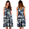 Blue Navy Camo Print Dress-grizzshop