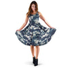 Blue Navy Camo Print Dress-grizzshop