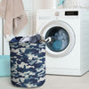 Blue Navy Camo Print Laundry Basket-grizzshop