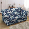 Blue Navy Camo Print Loveseat Cover-grizzshop