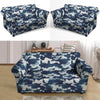 Blue Navy Camo Print Loveseat Cover-grizzshop