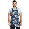 Blue Navy Camo Print Men's Apron-grizzshop