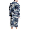 Blue Navy Camo Print Men's Robe-grizzshop