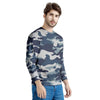 Blue Navy Camo Print Men's Sweatshirt-grizzshop