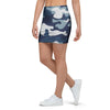 Blue Navy Camo Print Mini Skirt-grizzshop