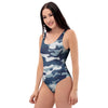 Blue Navy Camo Print One Piece Swimsuite-grizzshop