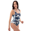 Blue Navy Camo Print One Piece Swimsuite-grizzshop