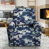 Blue Navy Camo Print Recliner Cover-grizzshop