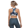 Blue Navy Camo Print Sports Bra-grizzshop