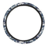 Blue Navy Camo Print Steering Wheel Cover-grizzshop