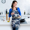 Blue Navy Camo Print Women's Apron-grizzshop