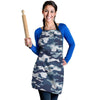 Blue Navy Camo Print Women's Apron-grizzshop