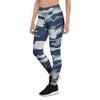 Blue Navy Camo Print Women's Leggings-grizzshop