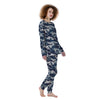 Blue Navy Camo Print Women's Pajamas-grizzshop