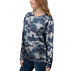 Blue Navy Camo Print Women's Sweatshirt-grizzshop