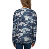 Blue Navy Camo Print Women's Sweatshirt-grizzshop