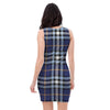 Blue Navy Plaid Tartan Bodycon Dress-grizzshop