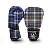 Blue Navy Plaid Tartan Boxing Gloves-grizzshop