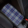 Blue Navy Plaid Tartan Car Console Cover-grizzshop