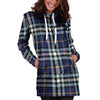 Blue Navy Plaid Tartan Hoodie Dress-grizzshop