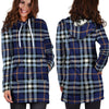 Blue Navy Plaid Tartan Hoodie Dress-grizzshop