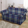 Blue Navy Plaid Tartan Loveseat Cover-grizzshop