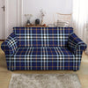 Blue Navy Plaid Tartan Loveseat Cover-grizzshop