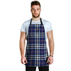 Blue Navy Plaid Tartan Men's Apron-grizzshop