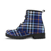 Blue Navy Plaid Tartan Men's Boots-grizzshop