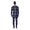 Blue Navy Plaid Tartan Men's Pajamas-grizzshop