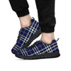 Blue Navy Plaid Tartan Men's Sneakers-grizzshop