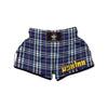 Blue Navy Plaid Tartan Muay Thai Boxing Shorts-grizzshop