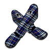 Blue Navy Plaid Tartan Muay Thai Shin Guard-grizzshop