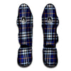 Blue Navy Plaid Tartan Muay Thai Shin Guard-grizzshop