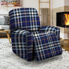 Blue Navy Plaid Tartan Recliner Cover-grizzshop