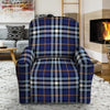 Blue Navy Plaid Tartan Recliner Cover-grizzshop