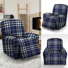 Blue Navy Plaid Tartan Recliner Cover-grizzshop