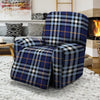 Blue Navy Plaid Tartan Recliner Cover-grizzshop