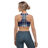 Blue Navy Plaid Tartan Sports Bra-grizzshop