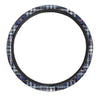 Blue Navy Plaid Tartan Steering Wheel Cover-grizzshop