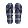 Blue Navy Plaid Tartan Women's Flip Flops-grizzshop