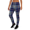 Blue Navy Plaid Tartan Women's Joggers-grizzshop