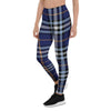 Blue Navy Plaid Tartan Women's Leggings-grizzshop