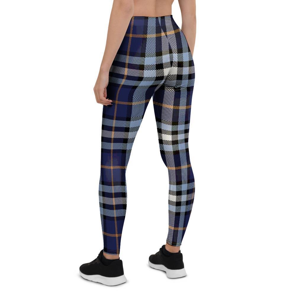 Blue Navy Plaid Tartan Women's Leggings-grizzshop