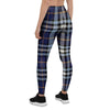 Blue Navy Plaid Tartan Women's Leggings-grizzshop