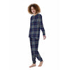 Blue Navy Plaid Tartan Women's Pajamas-grizzshop