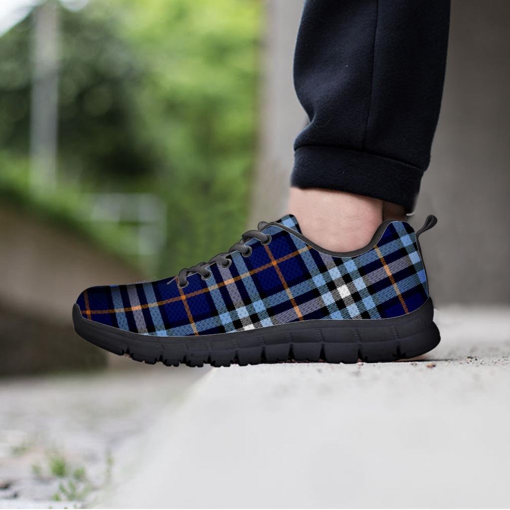 Blue Navy Plaid Tartan Women's Sneakers-grizzshop