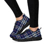 Blue Navy Plaid Tartan Women's Sneakers-grizzshop