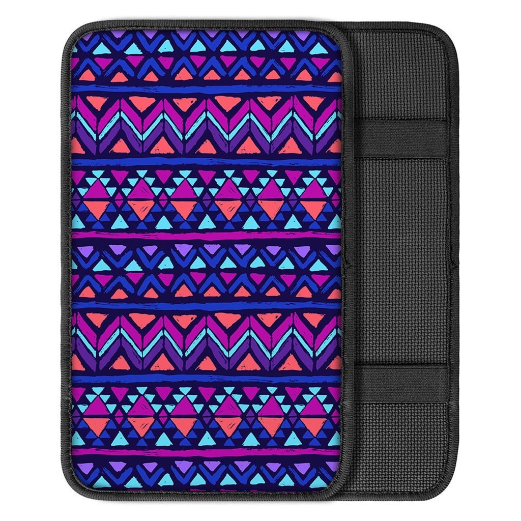 Blue Neon Color Indian Aztec Car Console Cover-grizzshop